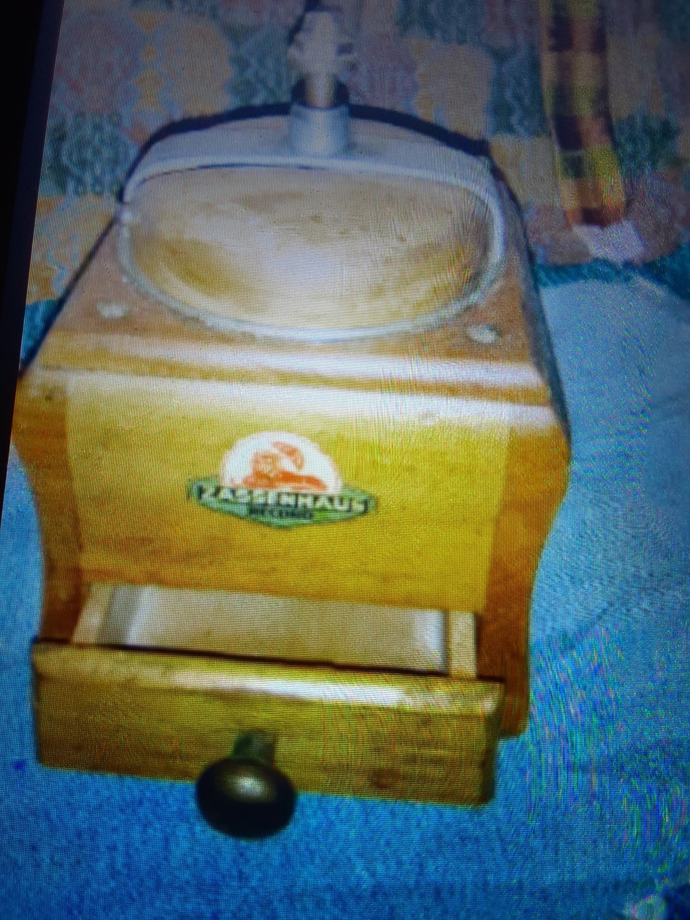 Vintage Antique German Made GRINDER Box  Honey Yellow